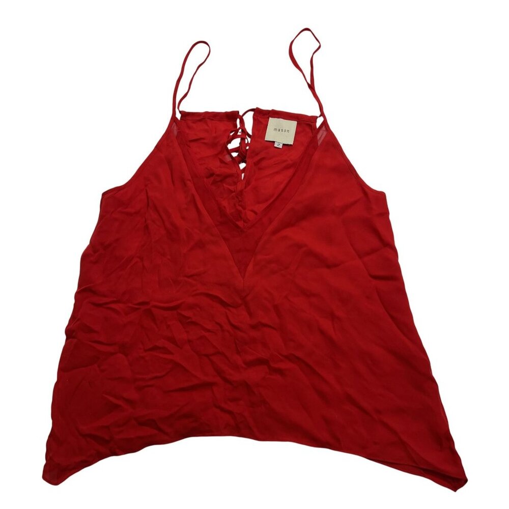 Mason Silk V-Neck Camisole in Red
